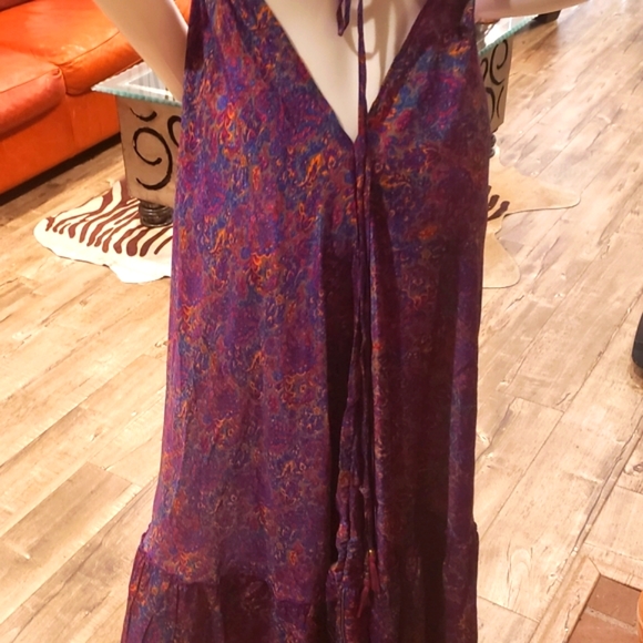 Karma Highway Beautiful BoHo Silky Tier Maxi Dress OS NWT - Picture 8 of 8